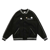 Blackair Jacket Blackair Embroidered Letters Retro Men's and Women's Baseball Jacket