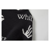 Off White Winter Sweaters Autumn and Winter Letter Pattern Crew Neck Pullover Sweater