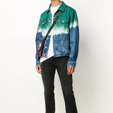 Spray Painted Jacket Gradient Arrow Washed Denim Jacket Coat
