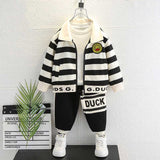 Toddler Boys Jackets Small Yellow Duck Boys Autumn Clothing Suit