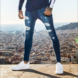 J Shaped Jeans New Ripped Tight-Fit Slim-Fit Figure Flattering Skinny Pants Men's Jeans