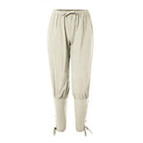 Linen Pants Straight Leg Pants Drawstring Lightweight Elastic Beach Pants Spring/Summer Loose Solid Color Exercise Casual Pants