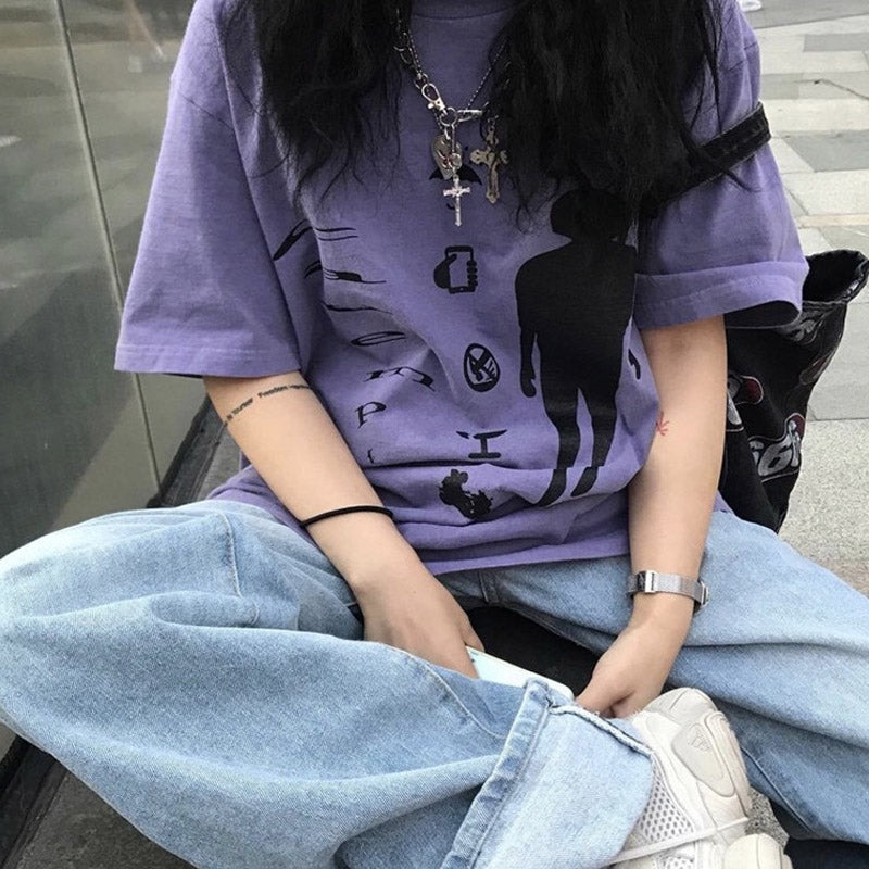 Cavempt Ce Life Purple Men's and Women's Short-Sleeved T-shirt