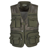 Men Utility Vest Work Zipper Tactical Work Vest Slim Pocket Jacket Summer Vest Mountaineering Quick-Dry Casual Multi-Pocket