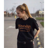 Thrasher T Shirt Flame Print round Neck Couple Style