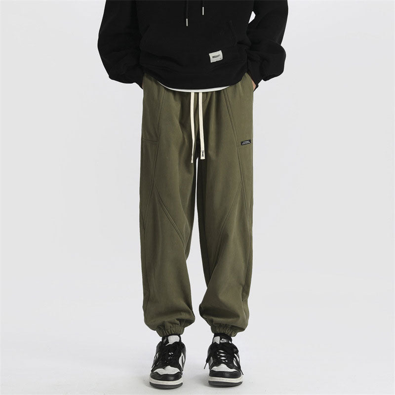 Men Sweatpants Draping Ankle-Tied Sports Thickening Heavy Casual