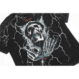 Present T Shirt Present Short Sleeve Men's Vintage Lightning Skull Wash Couple Trendy Brand T-shirt