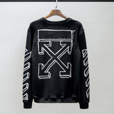 Off White Sweatshirts Long Sleeve round Neck Neck Sweater for Men and Women Large Size Loose Terry round Neck Sweater