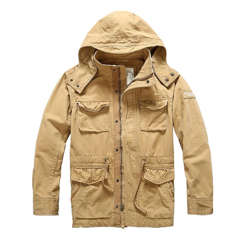 Tactics Style Men Outdoor Windproof Coat Men Casual Jacket Men's Overalls Cotton Hooded Casual Jacket plus Size Long Sleeve Top