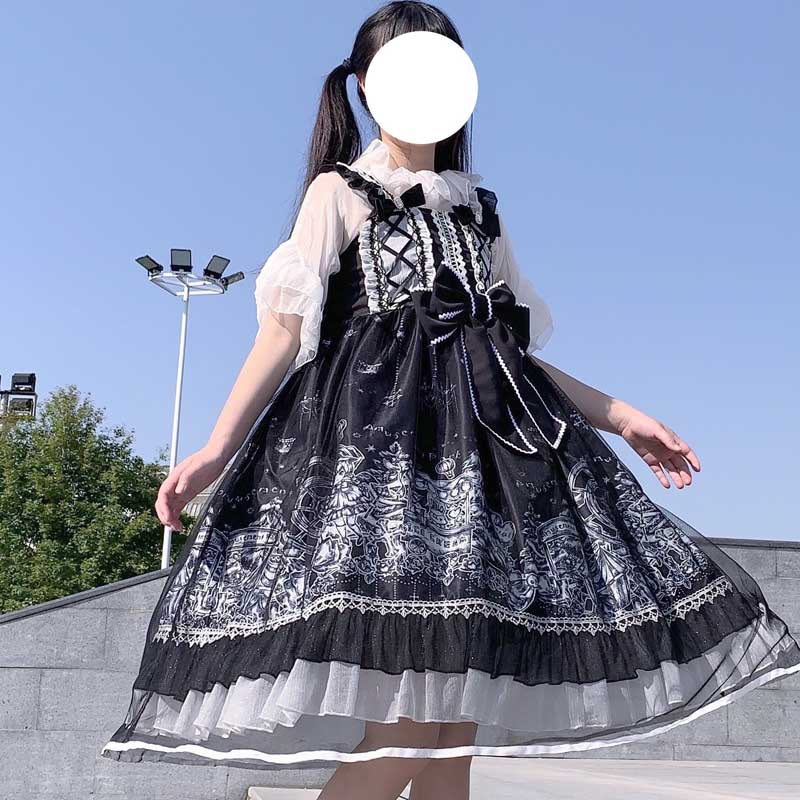 Gothic Lolita Harajuku Style Clothing Lolita Dream Dark Amusement Park Big Swing Dress