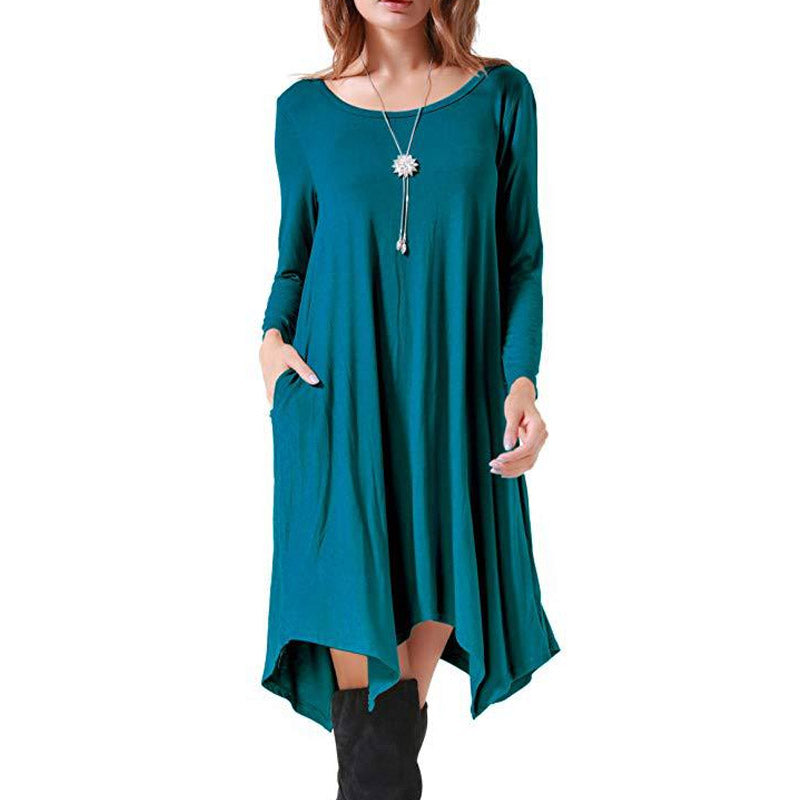 Work Dresses With Pockets Pocket Dress Women 'S Midi Long Sleeve Dress