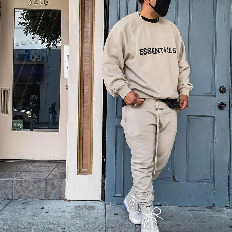 Fog Sweatshirt Hoodie Letter Crew Neck Sweater Men'S High Street Loose Trendy Large Size Retro Sports Fear Of God essential