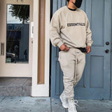 Fog Sweatshirt Hoodie Letter Crew Neck Sweater Men'S High Street Loose Trendy Large Size Retro Sports Fear Of God essential