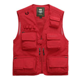 Men Utility Vest Work Zipper Tactical Work Vest Slim Pocket Jacket Vest Men's Outdoor Multi-Pocket plus Size Retro Sports Men's Clothing