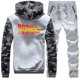 Back to the Future Costume Men's Outer Autumn and Winter Thickening Hooded Camouflage Sweater Suit