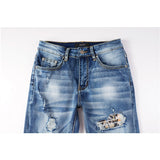 Amiri Jeans Casual Hip Hop Wash Splash-Ink Painted Slim Jeans Casual Fashionable 861