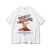 Men's T-shirt Summer Casual Tops Cartoon Printed Short Sleeve T-shirt Men's I round Neck Half Sleeve Trendy Loose