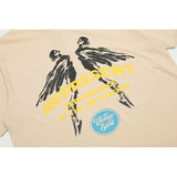 Present T Shirt Angel Print Distressed T-shirt