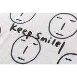 Men T Shirt Summer Casual Tops Men's Clothes Summer Wear Retro Men's round Neck Short Sleeve Casual Loose Full Printed Cartoon Face T-shirt