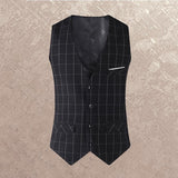 Tuxedo Vests Men's Suit Vest Plaid Inner Vest Suit Vest Coat for Men Spring and Autumn