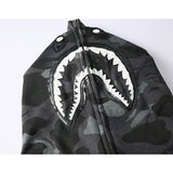 Shark Print Hoodie Autumn Men's Cotton Fashion Brand Shark Patchwork Sweater Zipper Jacket