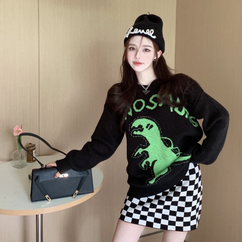 Dinosaur Sweaters Loose Dinosaur Sweater