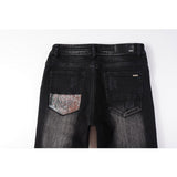Amiri Jeans Casual Hip Hop Wash Splash-Ink Painted Slim Jeans Casual Fashionable 859