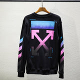Off White Sweatshirts Long Sleeve round Neck Neck Sweater Ow Gradient Arrow Sweater round Neck Terry Loose round Neck Pullover