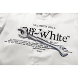 Off White Sweatshirt Long Sleeve Autumn Shirt Autumn and Winter Men's OW Letter Wrench Stitching Pure Cotton Casual
