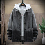 Spring and Autumn Denim Jacket Men's Jacket Plus Size Loose Men Denim Jacket