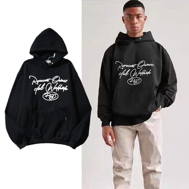 Represent Hoodie Autumn and Winter Letter Print Loose Retro Hoodie