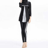 Burkini Swimwear Muslim Fashion Outfits Printed Tape Chest Pad Conservative Swimwear