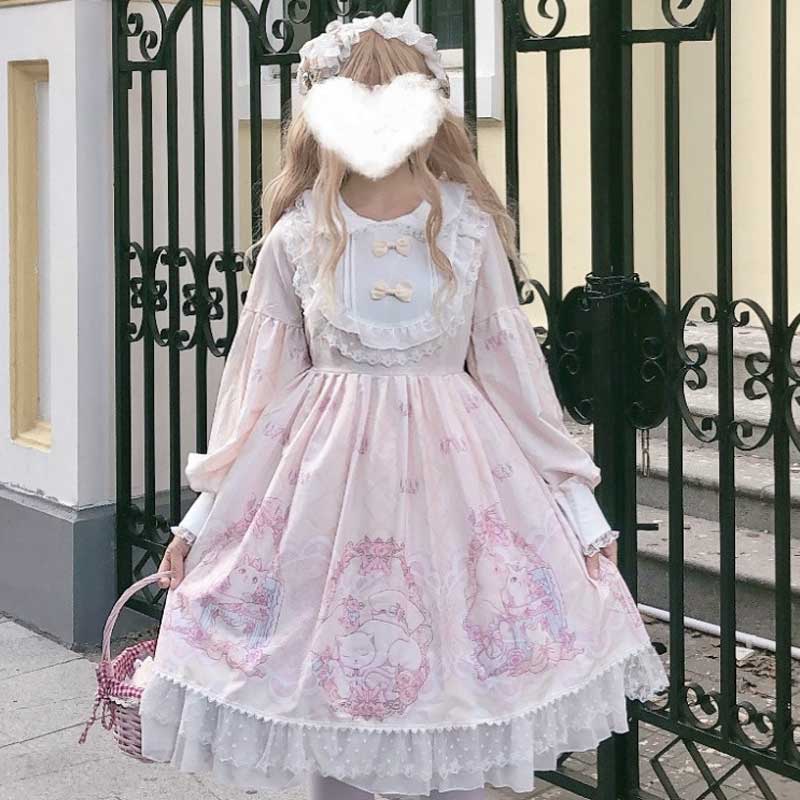 Gothic Lolita Harajuku Style Clothing Cat Lolita Lolita Long Sleeve Op Dress