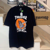 Thrasher T Shirt Outlaw Flame Loose Short Sleeve Men And Women