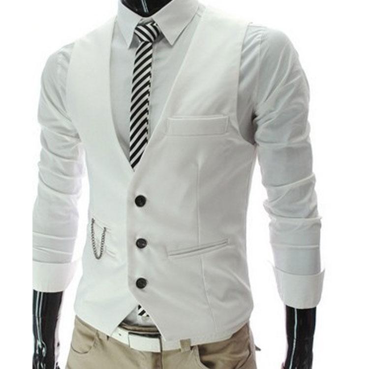 Mens Dress Vests Men's Vest Casual Jacket Business Waistcoat Men's Suit Vest Leisure Slim-Fitting Suit