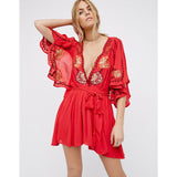 Women Dresses Summer Embroidered Flower Dress