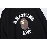 Shark Print Sweatshirts Autumn and Winter Men's Printed Cotton Terry round Neck Sweater T-shirt