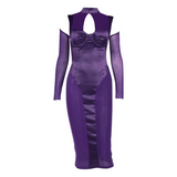 Bella Hadid Dress Stitching Mesh Camisole Dress