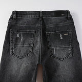 Amiri Jeans Casual Hip Hop Wash Splash-Ink Painted Slim Jeans Casual Fashionable 852