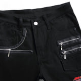 J Shaped Jeans Youth League Men's Patchwork Assorted Colors Micro-Elastic Rivet Straight-Leg Denim
