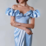 Mariah Carey Dress High Slit Dinner Dress Ruffled Dress