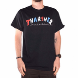 Thrasher T Shirt Summer Fashion Flame Rainbow Letter Print T-shirt Loose Couple