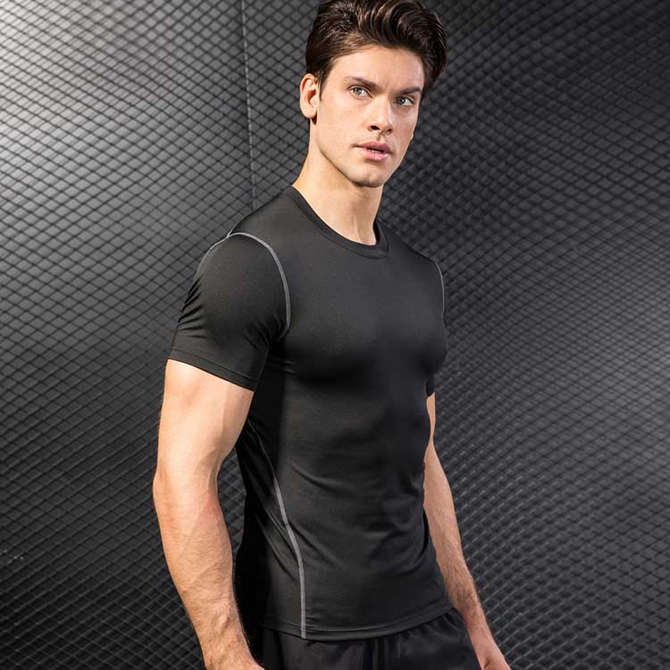 Moisture Wicking Shirts Men's Tight Training Workout Clothes Running Short Sleeve Sportswear Quick Drying Clothes T-shirt