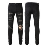 Amiri Jeans Casual Hip Hop Wash Splash-Ink Painted Slim Jeans Casual Fashionable 8565