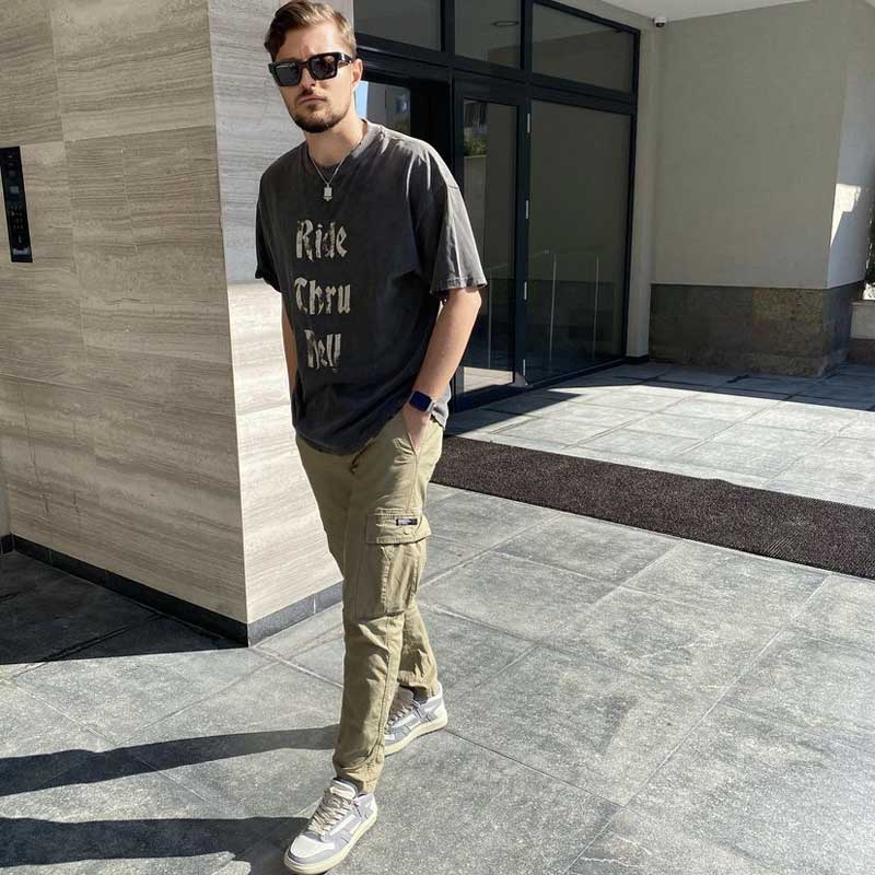 Present T Shirt Distressed Letters Printed Loose Couple round Neck