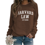 Harvard Sweatshirt Casual Letter Floral Print Long Sleeve Pullover