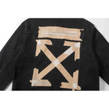 Arrow Denim Jacket Jean Coat off Ow White Tape Arrow Unisex Denim Jacket Coat Owt