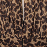 Mariah Carey Dress Stand-up Collar Puff Sleeve Leopard Print Mini Dress Waist Dress