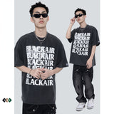 Blackair T Shirt Retro Summer Loose round Neck Bottoming Shirt