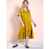 Women Plus Size Maxi Dresses Summer V-neck Casual Dress